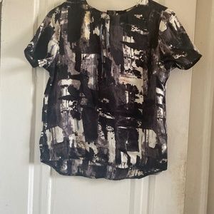 ASQS Black-and-White Print Blouse